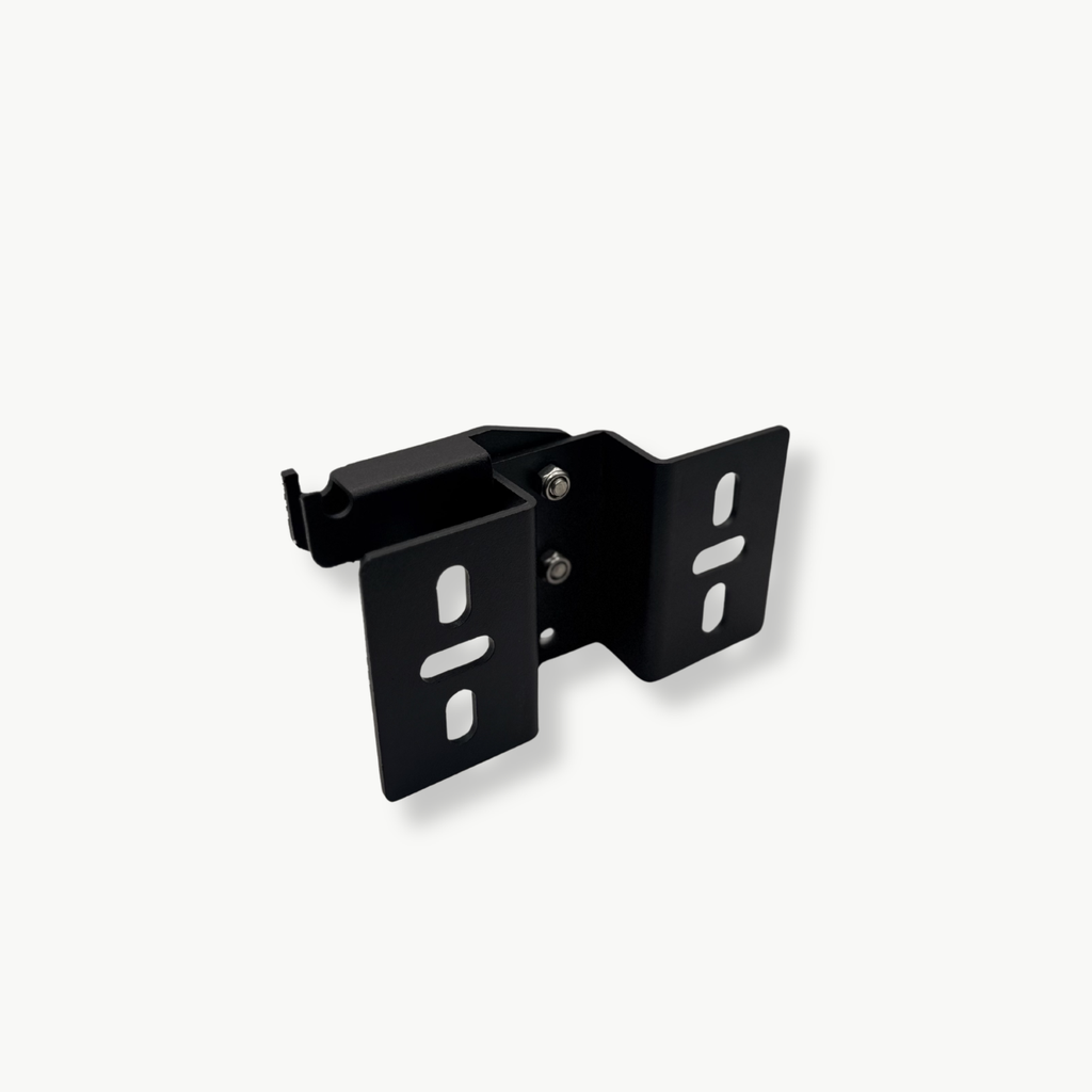 Stoke Quick Release Tent Bracket showing the interlocking tent-side and rack-side plates
