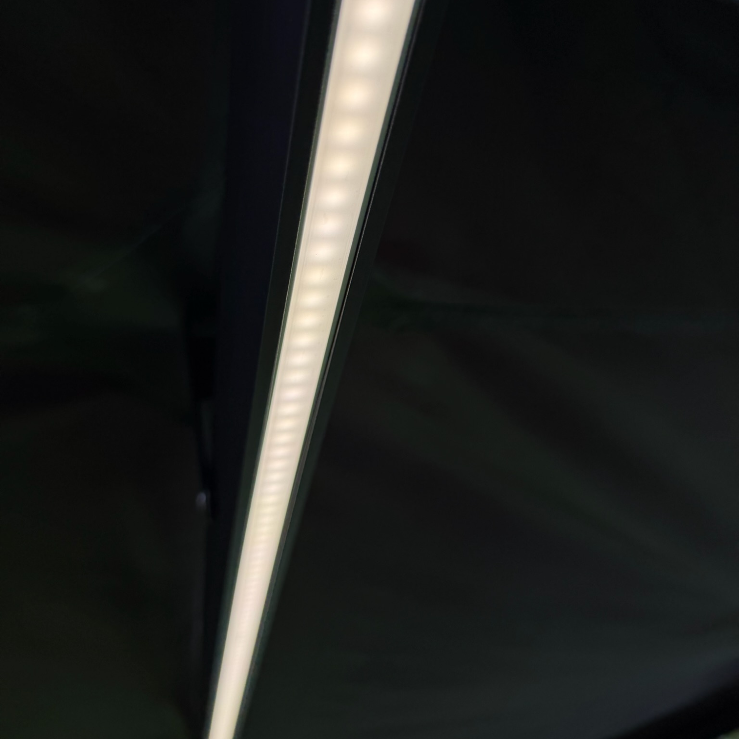 Stoke Mako 270 awning underside canopy fabric and integrated LED strip detail