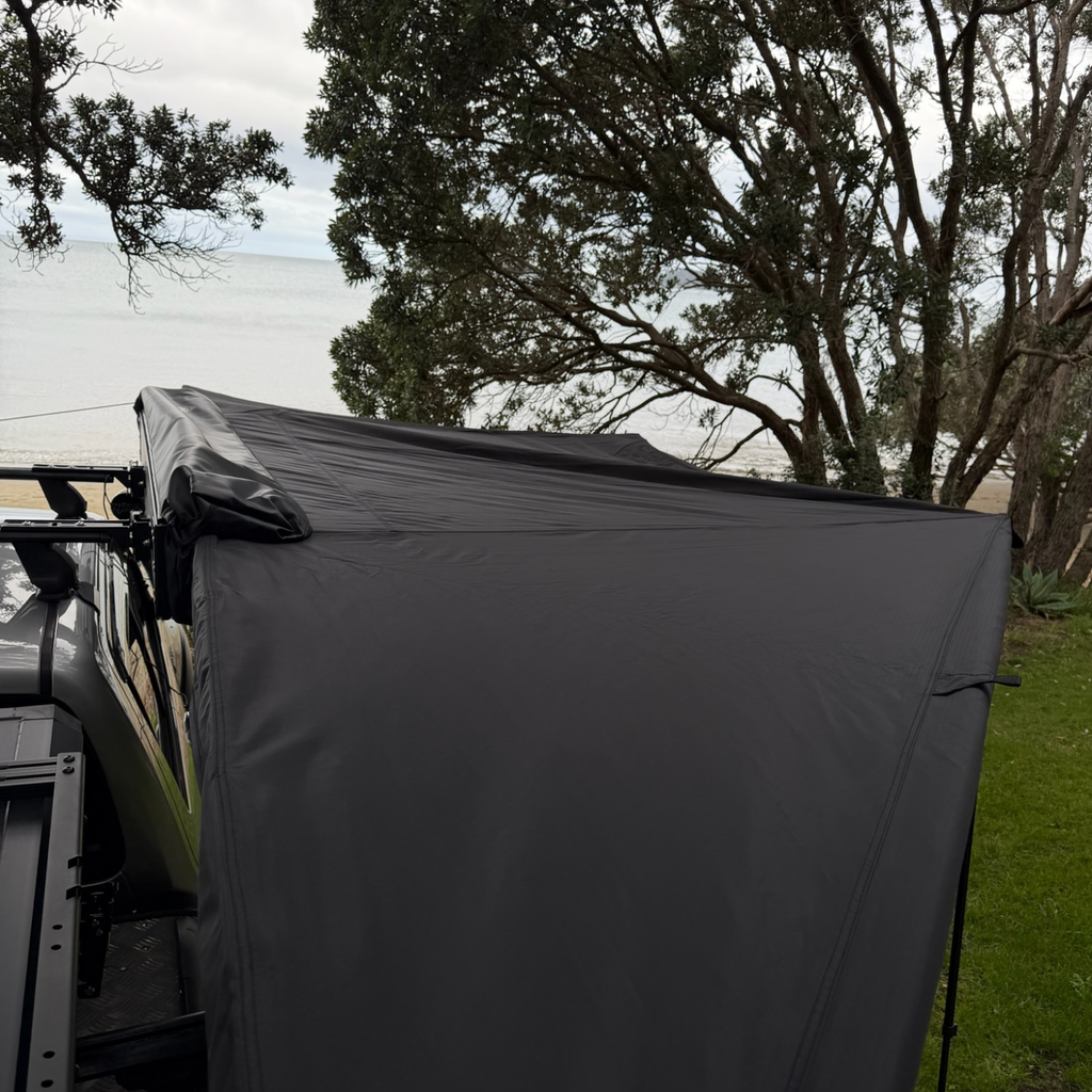 Stoke Mako 180 awning outer canopy edge deployed outdoors